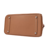 Hermes Hermes Burkin 35 Natural Silver Brackets Unknown Unisex Voepson Handbag B Rank Used Silgrin