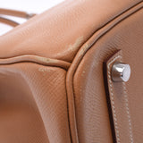 Hermes Hermes Burkin 35 Natural Silver Brackets Unknown Unisex Voepson Handbag B Rank Used Silgrin