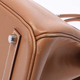 Hermes Hermes Burkin 35 Natural Silver Brackets Unknown Unisex Voepson Handbag B Rank Used Silgrin