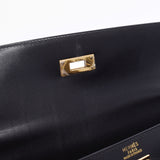 Hermes Hermes Kelly 32 outside sewing 2WAY black gold bracket □ B imprint (around 1998) Women's BOX calf handbag A rank used sinkjo