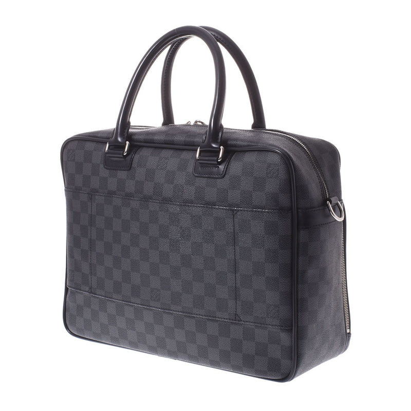 LOUIS VUITTON Louis Vuitton Damier Graphit Ikar 2WAY Black/Gray N23253 Men's Damier Graphit Canvas Business Bag AB Rank Used Ginzo