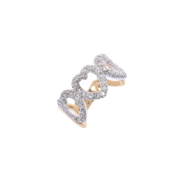 Other diamond 0.19ct Heart Motif Ladies K18YG/WG Ring/Ring A Rank Used Ginzo