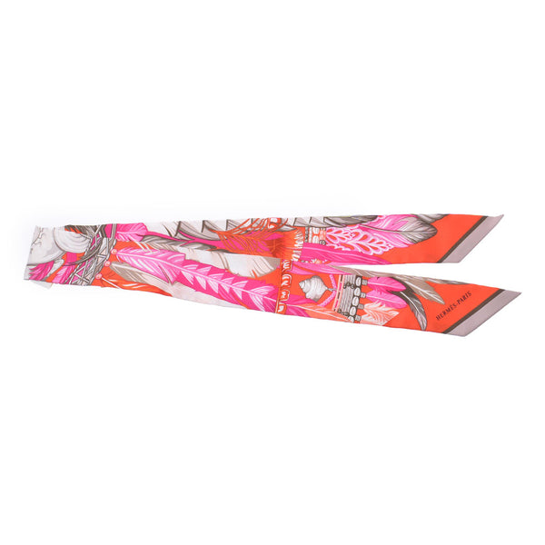 Hermes Hermes Twilley Dance Pacific / Dance Pacifique Grage / Pink Women's Silk 100% Scarf New Sinkjo