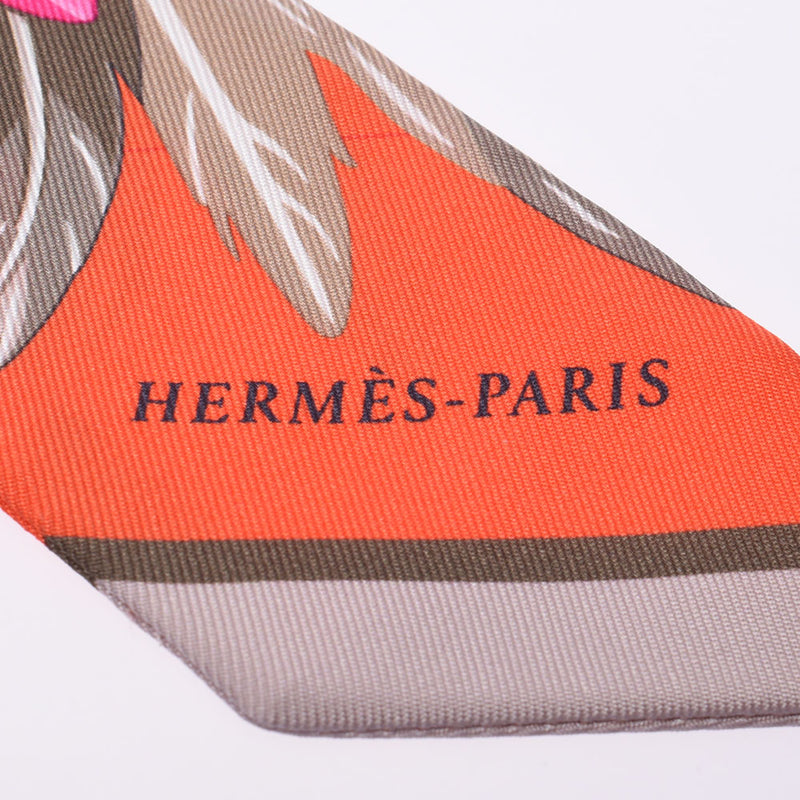 HERMES エルメス ツイリー ダンス パシフィック/Dance Pacifique グレージュ/ピンク レディース シルク100％ スカーフ 新品 銀蔵