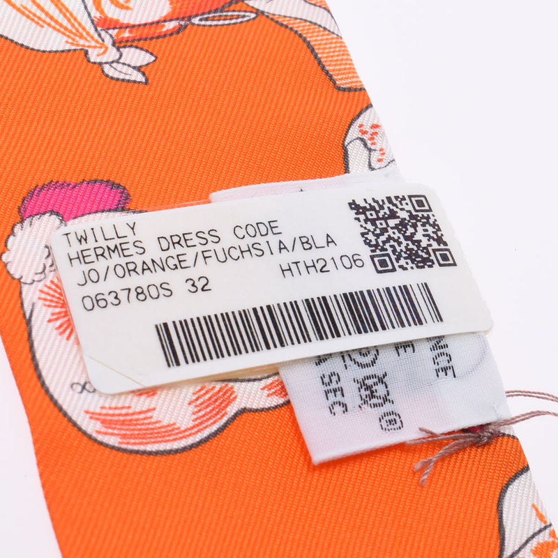 HERMES エルメス ツイリー ドレス コード/HERMES Dress Code オレンジ レディース シルク100％ スカーフ 新品 銀蔵