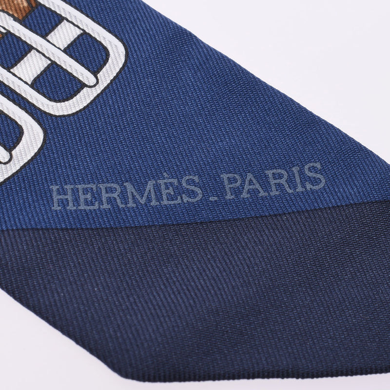 Hermes Hermes Twilley Jumping / Jumping Navy Women's Silk 100% Scarf New Silgrin