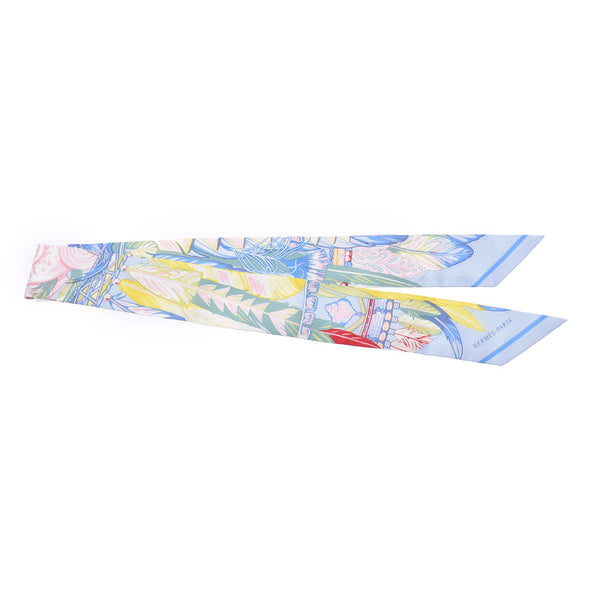 Hermes Hermes Twilley Dance Pacific / Dance Pacifique Blue / Pink / Yellow Women's Silk 100% Scarf New Sinkjo