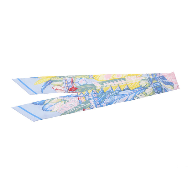 Hermes Hermes Twilley Dance Pacific / Dance Pacifique Blue / Pink / Yellow Women's Silk 100% Scarf New Sinkjo