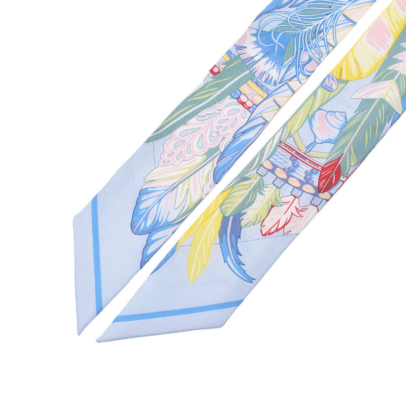 ファッション小物【HERMES】エルメス ツイリー Danse Pacifique ダンスパシフィック シルク オレンジ/青 レディース スカーフ