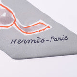 Hermes Hermes Twilley Free Horse Schwarlibelete / Chevaux En Liberte Gray Women's Silk 100% Scarf New Sinkjo