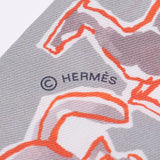 Hermes Hermes Twilley Free Horse Schwarlibelete / Chevaux En Liberte Gray Women's Silk 100% Scarf New Sinkjo