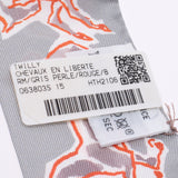 Hermes Hermes Twilley Free Horse Schwarlibelete / Chevaux En Liberte Gray Women's Silk 100% Scarf New Sinkjo