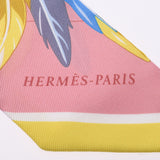 Hermes Hermes Twilee Dance Pacific / Dance Pacifique Pink / Yellow Women Silk 100% Scarf New Sinkjo