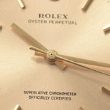 ROLEX ロレックス オイスター パーペチュアル 1005 メンズ YG/革 腕時計 自動巻き シャンパン文字盤 Aランク 中古 銀蔵