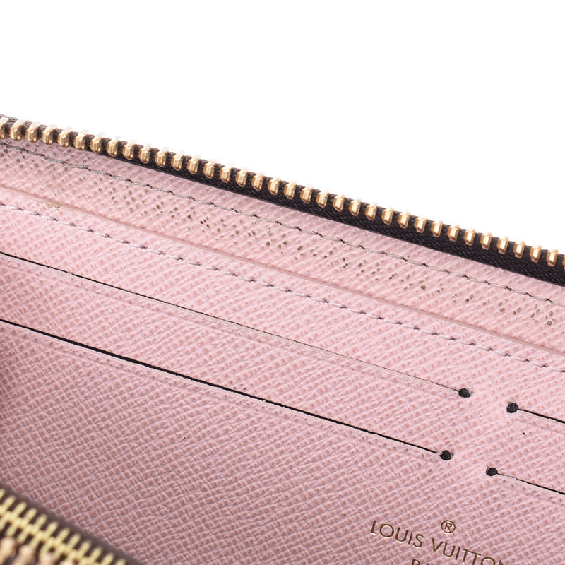 Louis Vuitton Louis Vuitton Damier Portfoille Clemance Rose Balleline N41626 Women's Dumie Campbus Long Wallet A-Rank Used Silgrin