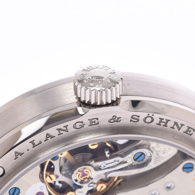 A.Lange＆Sohne Lange＆Zone Lange 1月亮阶段192.029男士WG/皮革手表手 - 连接黑色表盘