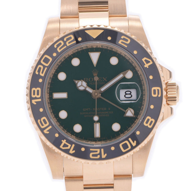 [Cash special price] ROLEX Rolex GMT Master 2 Stick Dial 116718LN Men YG Watch Automatic Green Dial A Rank used Ginzo