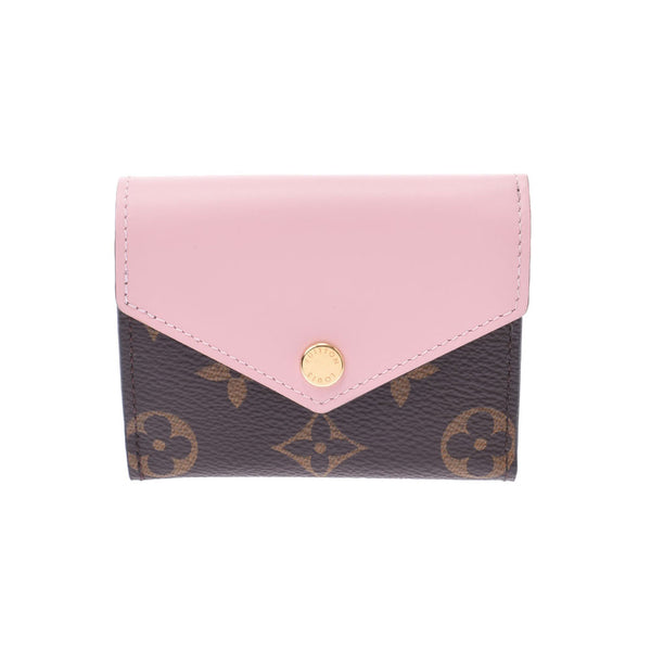 LOUIS VUITTON Louis Vuitton Monogram Portofoyu Zoe Rose Ballerine M62933 Ladies Monogram Canvas Three Fold Wallet Unused Ginzo