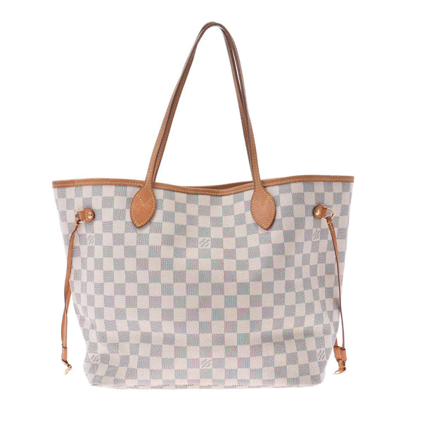 LOUIS VUITTON ルイヴィトン ダミエ アズール ネヴァーフル MM 旧型 白 N51107 レディース ダミエアズールキャンバス トートバッグ Bランク 中古 銀蔵