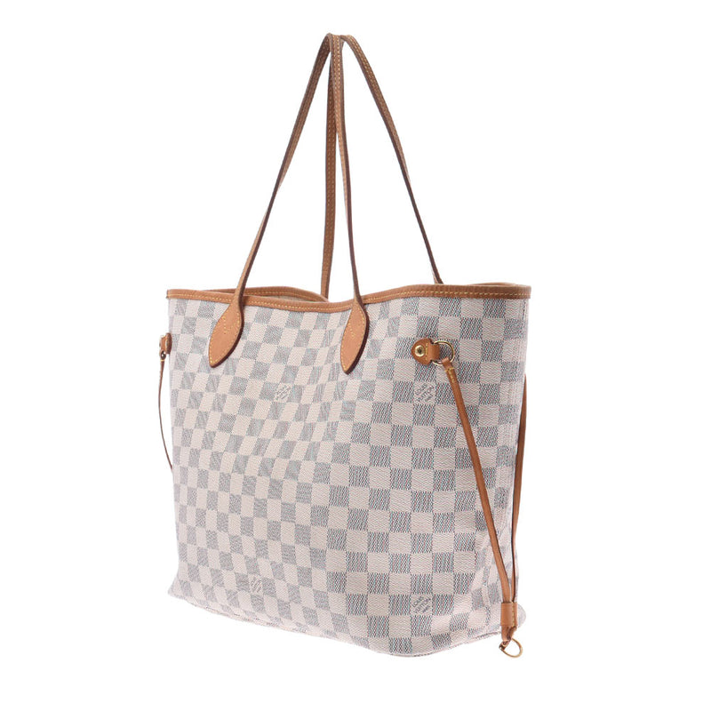 LOUIS VUITTON ルイヴィトン ダミエ アズール ネヴァーフル MM 旧型 白 N51107 レディース ダミエアズールキャンバス トートバッグ Bランク 中古 銀蔵