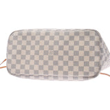 路易威登路易威登Damier Azur从不全毫米古老的白色N51107女士Damier Azur Cambas Tote包B等级使用Silgrin