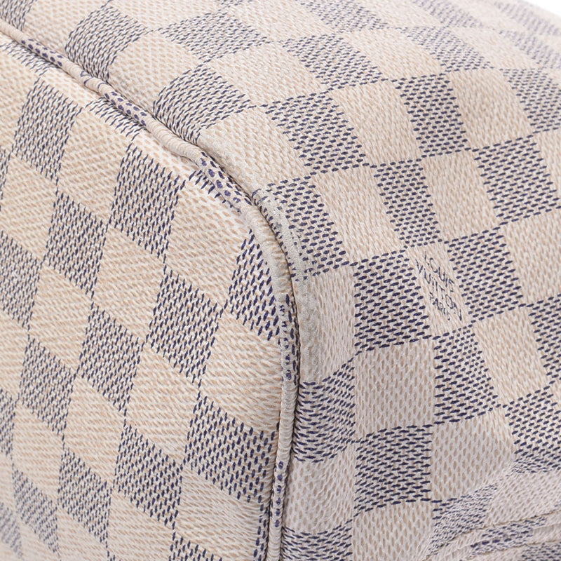 路易威登路易威登Damier Azur从不全毫米古老的白色N51107女士Damier Azur Cambas Tote包B等级使用Silgrin