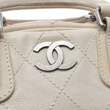 香奈儿香奈儿（Chanel Chanel Chanel）野生针迹象牙银支a33045女士鱼子酱皮肤手提包B等级用ginzo