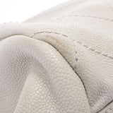 香奈儿香奈儿（Chanel Chanel Chanel）野生针迹象牙银支a33045女士鱼子酱皮肤手提包B等级用ginzo