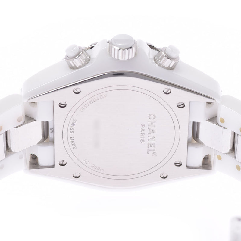 CHANEL Chanel J12 Chrono 41mm Bezel Breath Diamond H1707 Men's White Ceramic/SS Watch Automatic White Dial A Rank Used Ginzo