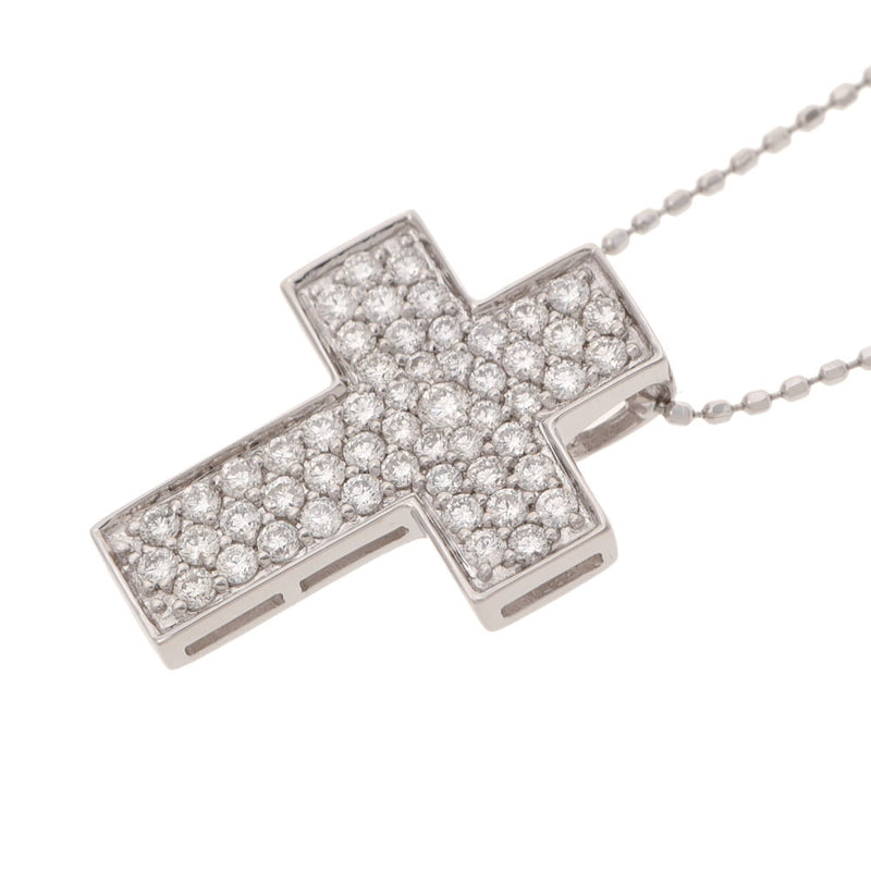Other Cross Necklace Unisex K18WG/Diamond Necklace A Rank used Ginzo