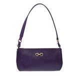 Salvatore Ferragamo Ferragamo Gunchini Purple Gold Bracket Au-21/C368女士皮革一个肩袋A等级使用Ginzo