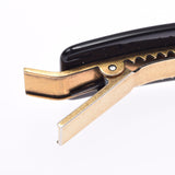 GUCCI グッチ クリスタル ラインストーン ヘアアクセサリー 黒 アンティーク調ゴールド金具 レディース バレッタ ABランク 中古 銀蔵