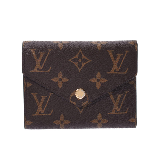 LOUIS VUITTON Louis Vuitton Monogram Portofoyille Victorine Brown M62472 Unisex Monogram Canvas Trial Fold Wallet