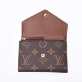 LOUIS VUITTON ルイヴィトン モノグラム ポルトフォイユ ヴィクトリーヌ ブラウン M62472 ユニセックス モノグラムキャンバス 三つ折り財布 新同 中古 銀蔵