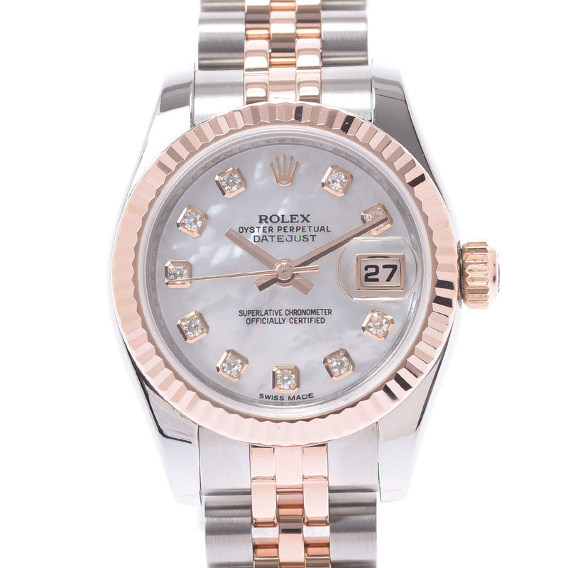 ROLEX Rolex Datejust 179171NG Ladies PG/SS Watch Automatic Wrap White Shell Dial A Rank Used Ginzo