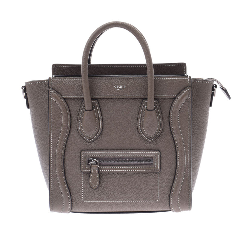 CELINE Celine Luggage Nano Shopper 2WAY Suri (Greige) Ladies Calf Handbag New Used Ginzo