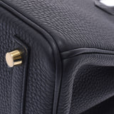 Hermes Hermes Burkin 25 Black Gold Bracket Z Engraved (around 2021) Women's Togo Handbag New Sinkjo