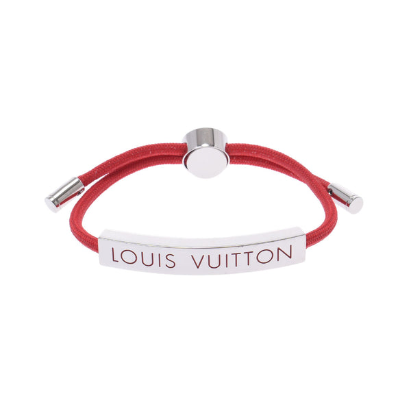 LOUIS VUITTON Louis Vuitton Brassle Lv Space Rouge Silver Hardware M67418 Unisex Nylon Bracelet A Rank used Ginzo