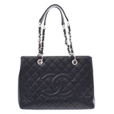 CHANEL Chanel Matrasse GST Tote Black Silver Bracket Ladies Caviar Skin Tote Bag AB Rank Used Ginzo