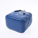 CHANEL シャネル マトラッセ スモール バニティケース ブルー ゴールド金具 レディース ラムスキン ショルダーバッグ Aランク 中古 銀蔵