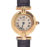 Cartier Cartier Cartier Caltier Cories Vermey Yin Ladies GP/Leather Watch Quartz象牙表盘AB级使用Ginzo