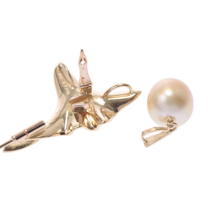 [Summer Selection] Ginzo used [Other] Pearl 10.20-10.40mm diamond 0.13ct 2way pendant top brooch/K18YG Ladies