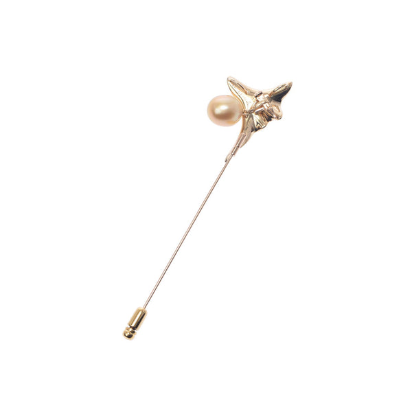 [夏季选择] Ginzo使用[其他]珍珠10.20-10.40mm钻石0.13CT 2WAY PENDANT吊坠顶胸针/K18YG女士