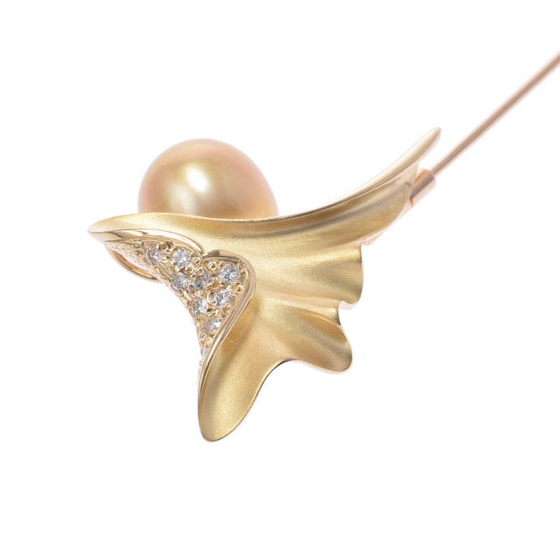 [Summer Selection] Ginzo used [Other] Pearl 10.20-10.40mm diamond 0.13ct 2way pendant top brooch/K18YG Ladies
