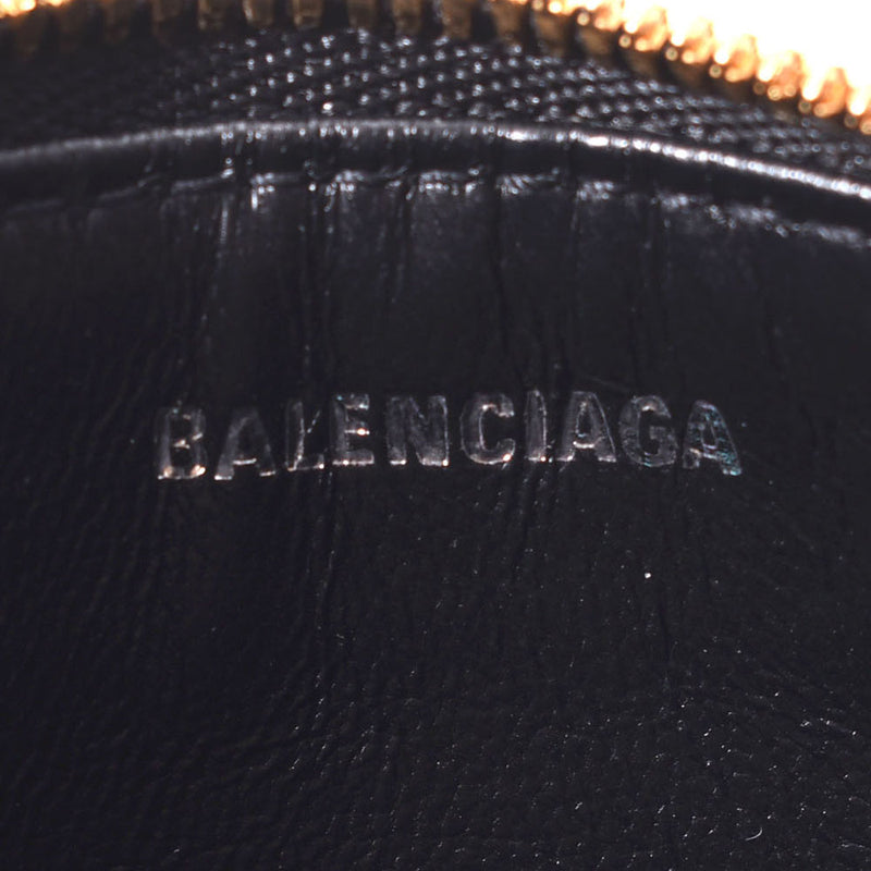 BALENCIAGA バレンシアガ ジップポケット付きカードホルダー ブラック 594214 ユニセックス レザー カードケース ABランク 中古 銀蔵