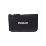 BALENCIAGA バレンシアガ ジップポケット付きカードホルダー ブラック 594214 ユニセックス レザー カードケース ABランク 中古 銀蔵