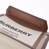 BURBERRY Burberry Mini Tuton Pocket Bag 2WAY Malt Brown/Ivory Ladies Canvas Leather Handbag A Rank used Ginzo