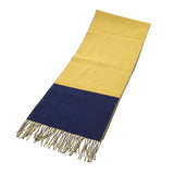 HERMES Hermes Bicolor Yellow/Navy Unisex Cashmere 100 % Muffler A Rank used Ginzo