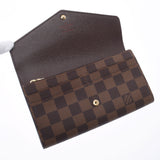 LOUIS VUITTON Louis Vuitton Damier Portfeuy Sara Brown N63209 Unisex Damier Canbus Long Wallet Unused Ginzo