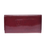 Cartier Cartier Happy Birthday Long Wallet Bordeaux Ladies Enamel Wallet AB Rank Used Ginzo